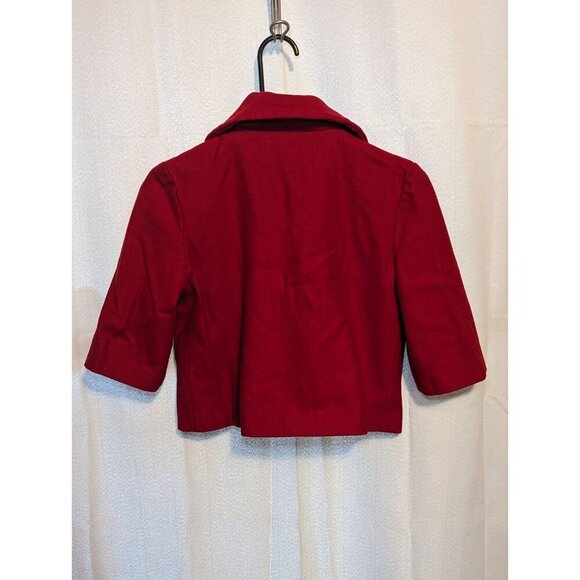 Women's Short red coat jacket Wool Blend Size Small Business Casual Pockets - Picture 6 of 13